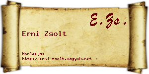 Erni Zsolt névjegykártya